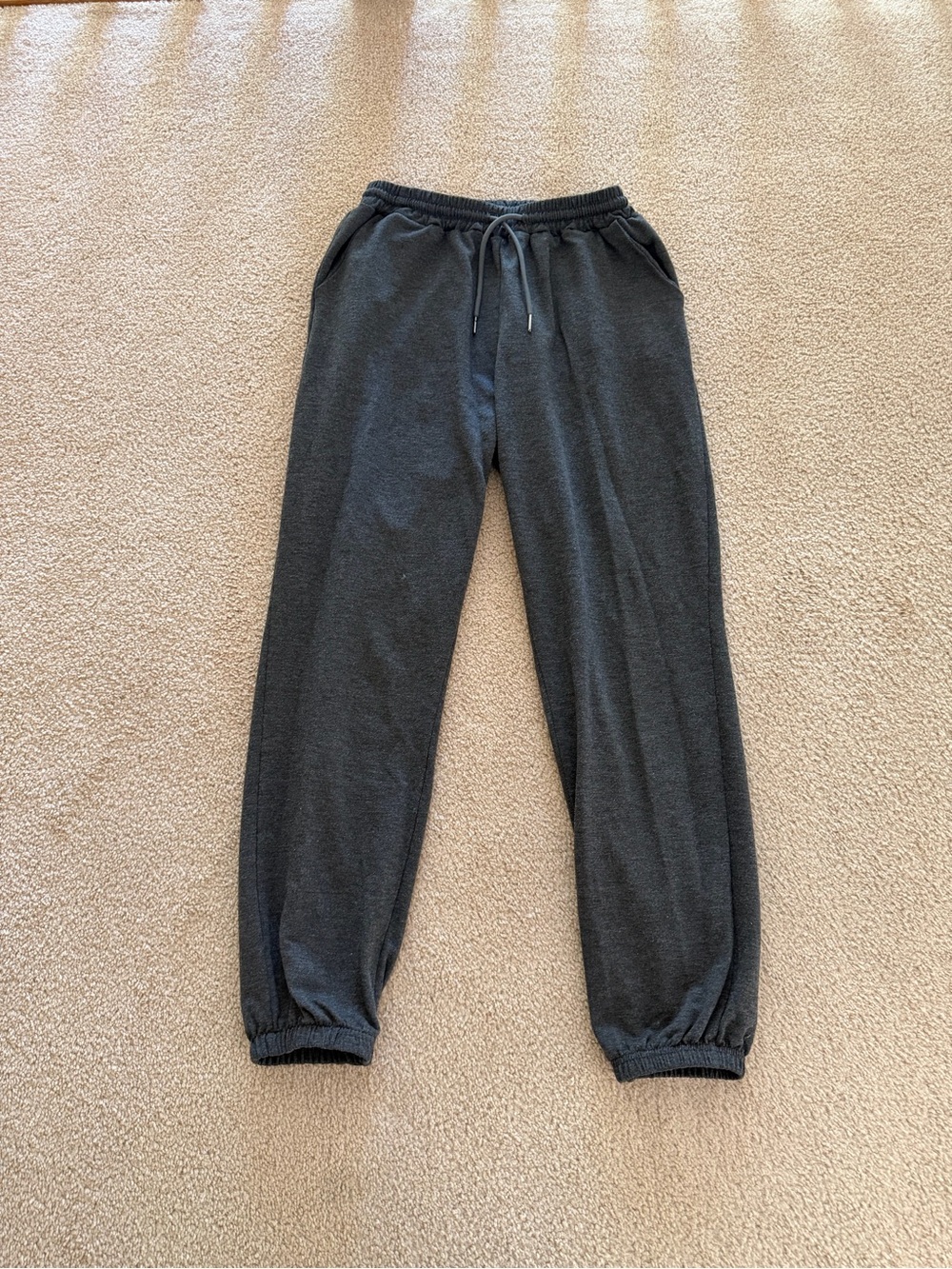 Dark Gray Drawstring Jogger Sweatpants
